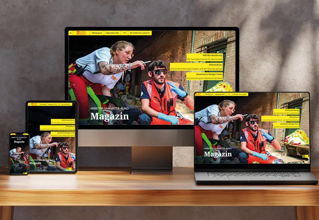 ASB Magazin September: Großübung, Klimaschutz und gelebte Mitmenschlichkeit